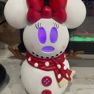 Disney Minnie Mouse Snowman with Red Accents